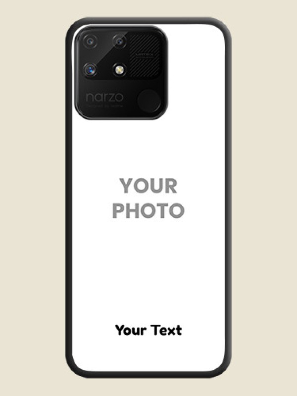 Custom Full Single Pic Upload With Text On Space Black Personalized Soft Matte Phone Covers -Realme Narzo 50A - alternate view