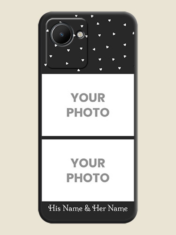 Custom Miniature Love Symbols with Name on Space Black Custom Soft Matte Back Cover - Narzo 50i Prime - alternate view