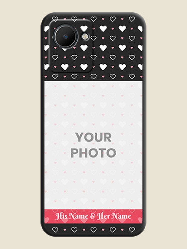 Custom White Color Love Symbols with Text Design on Photo on Space Black Soft Matte Phone Cover - Narzo 50i Prime - alternate view