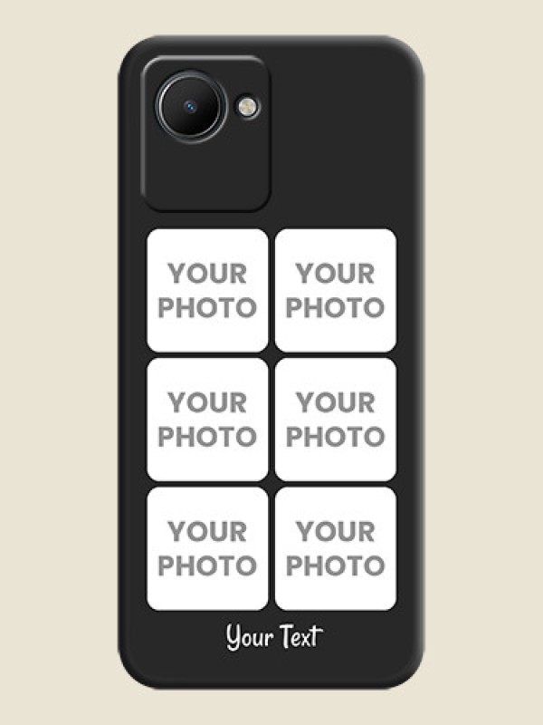 Custom Floral Art with 6 Image Holder on Photo on Space Black Soft Matte Mobile Case - Narzo 50i Prime - alternate view