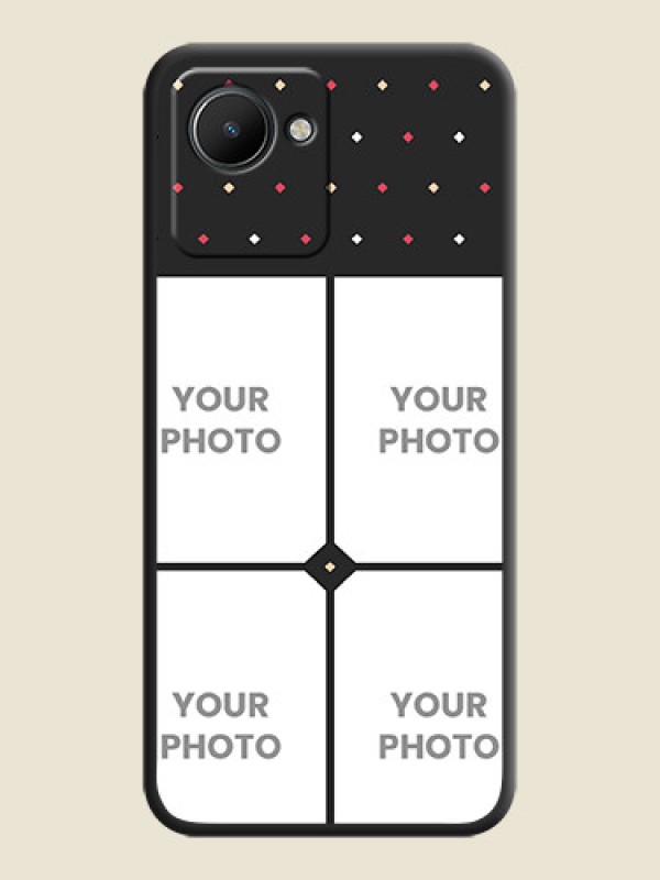 Custom Multicolor Dotted Pattern with 4 Image Holder on Space Black Custom Soft Matte Phone Cases - Narzo 50i Prime - alternate view