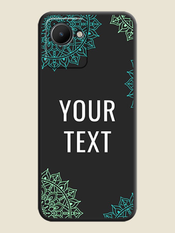 Custom Your Name with Floral Design on Space Black Custom Soft Matte Back Cover - Narzo 50i Prime - alternate view