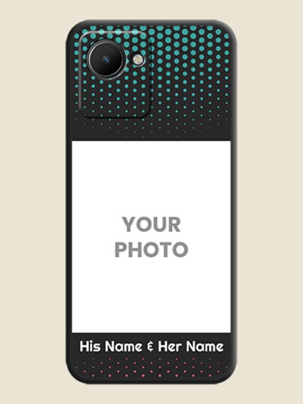 Custom Faded Dots with Grunge Photo Frame and Text on Space Black Custom Soft Matte Phone Cases - Narzo 50i Prime - alternate view