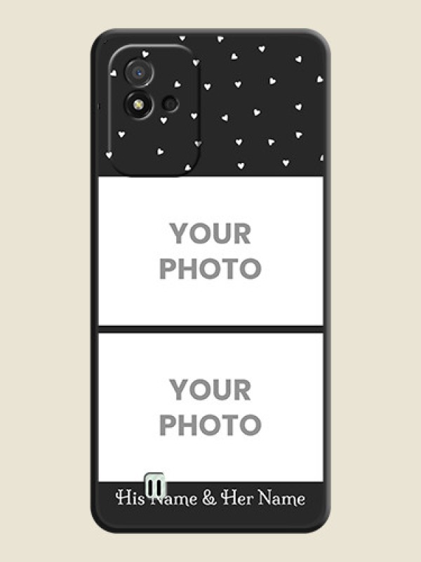 Custom Miniature Love Symbols with Name on Space Black Custom Soft Matte Back Cover - Realme Narzo 50i - alternate view