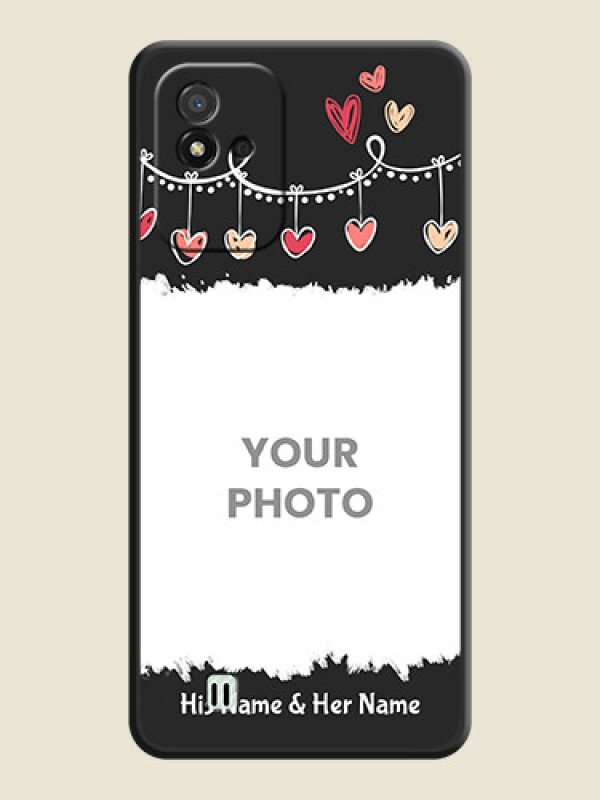 Custom Pink Love Hangings with Name on Space Black Custom Soft Matte Phone Cases - Realme Narzo 50i - alternate view