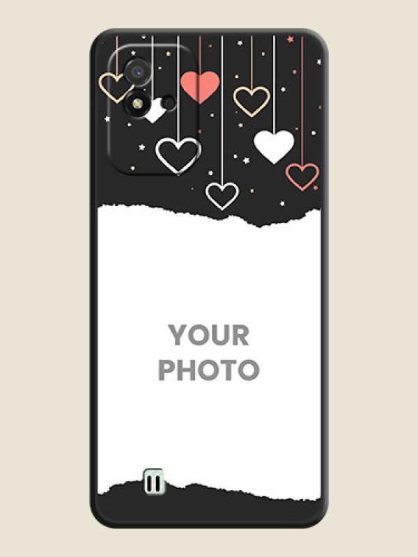 Custom Love Hangings with Splash Wave Picture on Space Black Custom Soft Matte Phone Back Cover - Realme Narzo 50i - alternate view