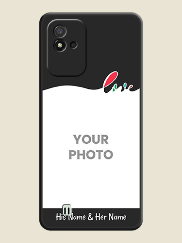 Custom Fall in Love Pattern with Picture on Photo on Space Black Soft Matte Mobile Case - Realme Narzo 50i - alternate view
