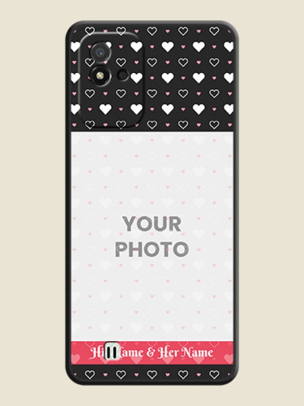 Custom White Color Love Symbols with Text Design on Photo on Space Black Soft Matte Phone Cover - Realme Narzo 50i - alternate view