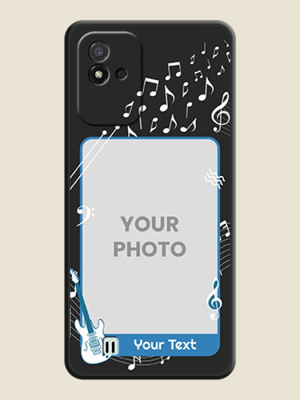 Custom Musical Theme Design with Text on Photo on Space Black Soft Matte Mobile Case - Realme Narzo 50i - alternate view