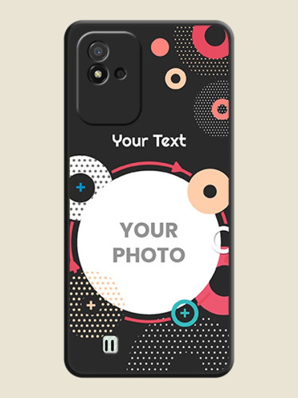 Custom Multicoloured Round Image on Personalised Space Black Soft Matte Cases - Realme Narzo 50i - alternate view