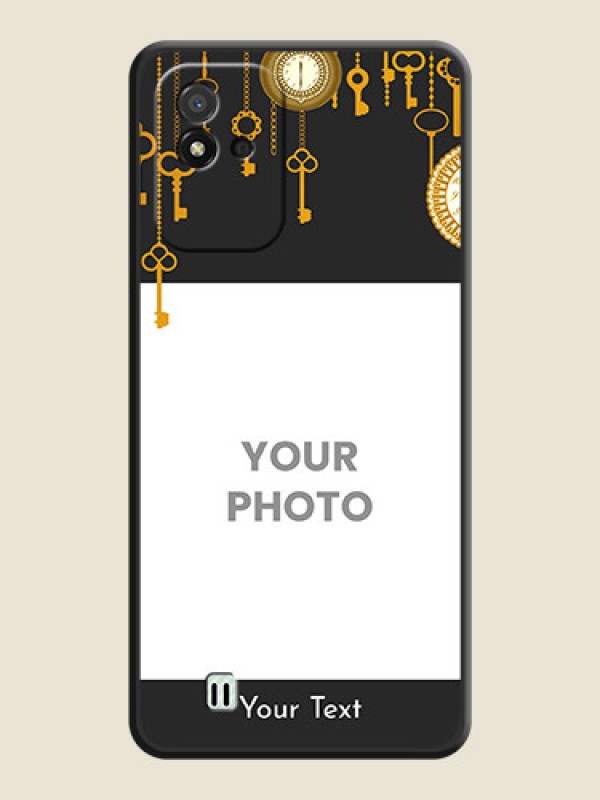 Custom Decorative Design with Text on Space Black Custom Soft Matte Back Cover - Realme Narzo 50i - alternate view