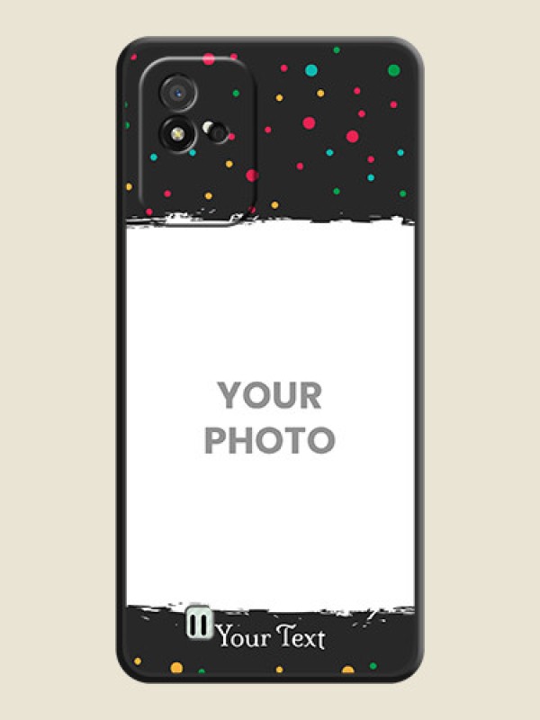 Custom Multicolor Dotted Pattern with Text on Space Black Custom Soft Matte Phone Back Cover - Realme Narzo 50i - alternate view