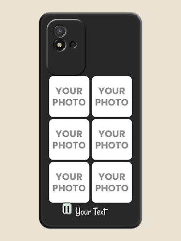 Custom Floral Art with 6 Image Holder on Photo on Space Black Soft Matte Mobile Case - Realme Narzo 50i - alternate view