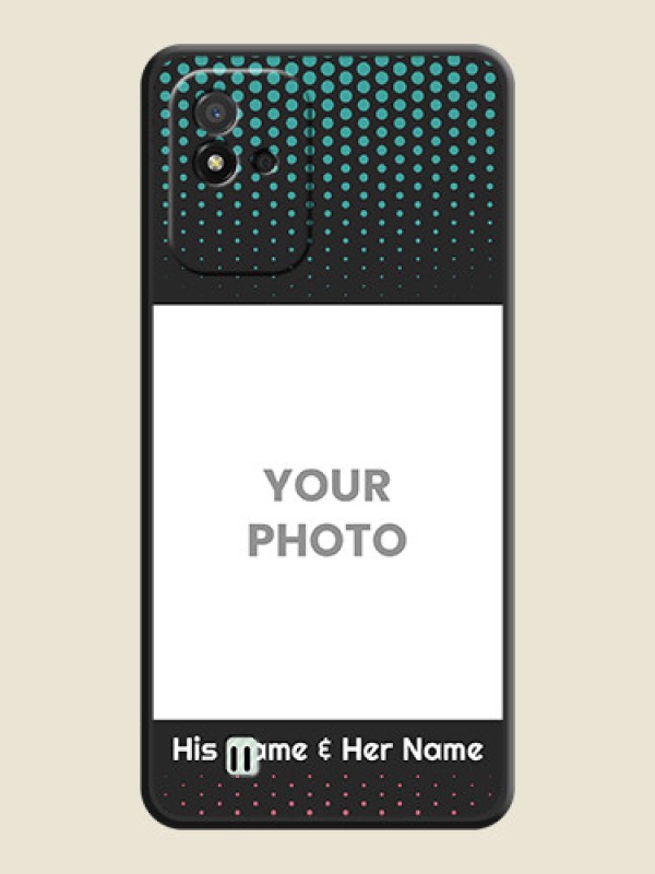 Custom Faded Dots with Grunge Photo Frame and Text on Space Black Custom Soft Matte Phone Cases - Realme Narzo 50i - alternate view