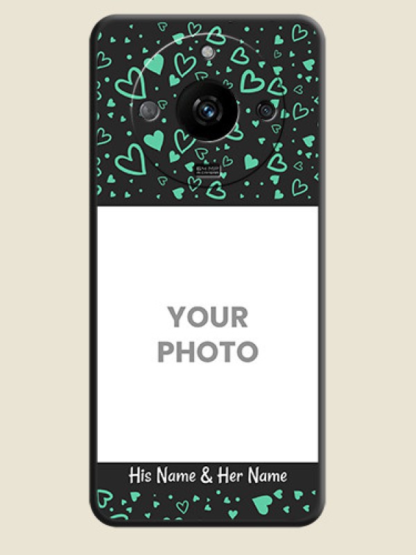 Custom Sea Green Indefinite Love Pattern - Photo on Space Black Soft Matte Mobile Cover - Realme Narzo 60 5G - alternate view
