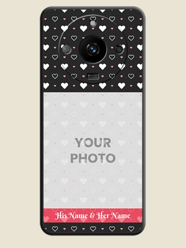 Custom White Color Love Symbols with Text Design - Photo on Space Black Soft Matte Phone Cover - Realme Narzo 60 5G - alternate view