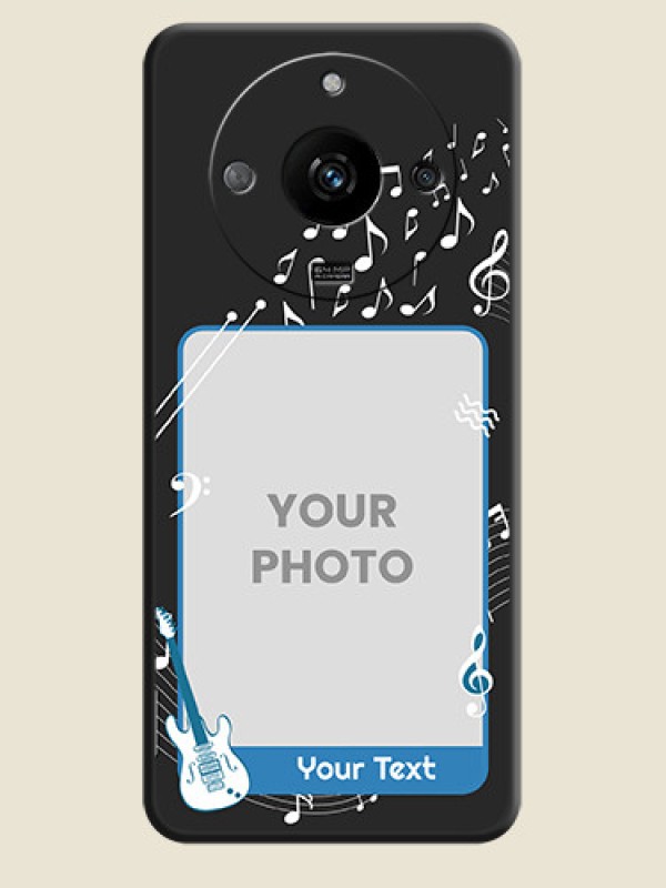 Custom Musical Theme Design with Text - Photo on Space Black Soft Matte Mobile Case - Realme Narzo 60 5G - alternate view