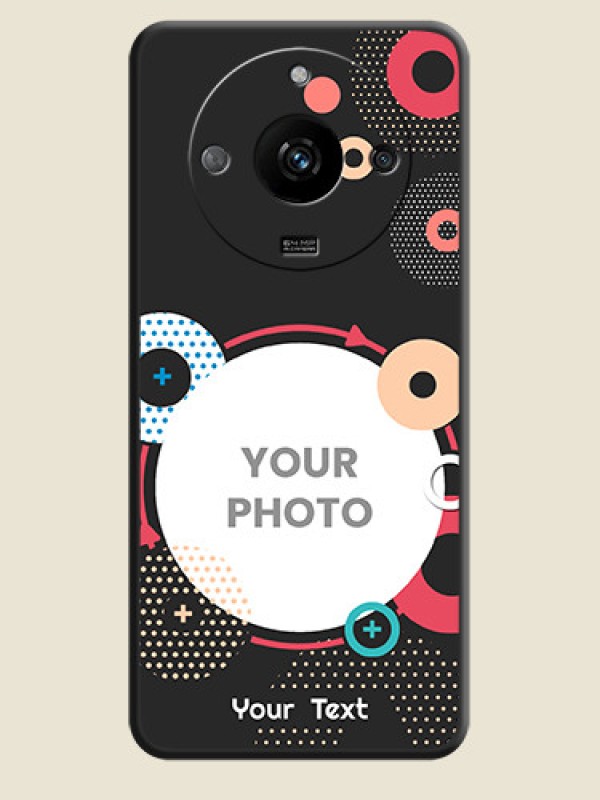 Custom Multicoloured Round Image on Personalised Space Black Soft Matte Cases - Realme Narzo 60 5G - alternate view