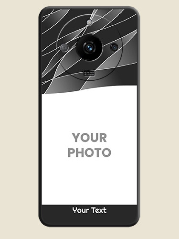 Custom Mixed Wave Lines - Photo on Space Black Soft Matte Mobile Cover - Realme Narzo 60 5G - alternate view