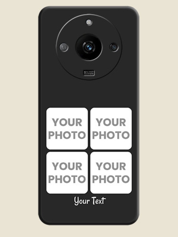 Custom Floral Art with 6 Image Holder - Photo on Space Black Soft Matte Mobile Case - Realme Narzo 60 5G - alternate view