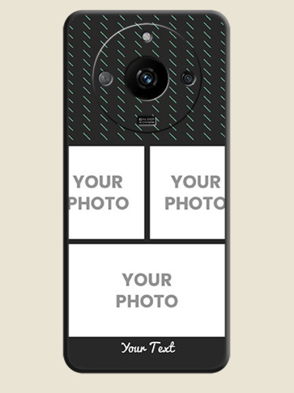 Custom Cross Dotted Pattern with 2 Image Holder on Personalised Space Black Soft Matte Cases - Realme Narzo 60 5G - alternate view