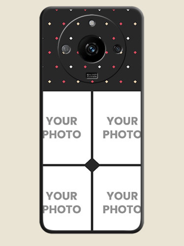 Custom Multicolor Dotted Pattern with 4 Image Holder on Space Black Custom Soft Matte Phone Cases - Realme Narzo 60 5G - alternate view