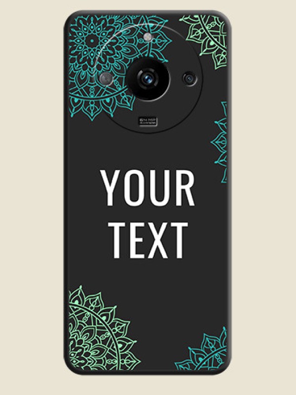 Custom Your Name with Floral Design on Space Black Custom Soft Matte Back Cover - Realme Narzo 60 5G - alternate view