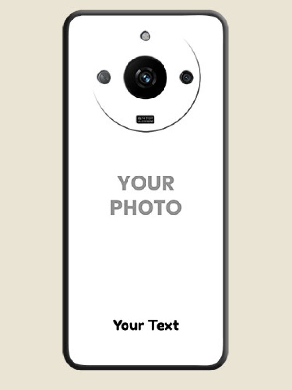 Custom Full Single Pic Upload With Text On Space Black Personalized Soft Matte Phone Covers - Realme Narzo 60 5G - alternate view