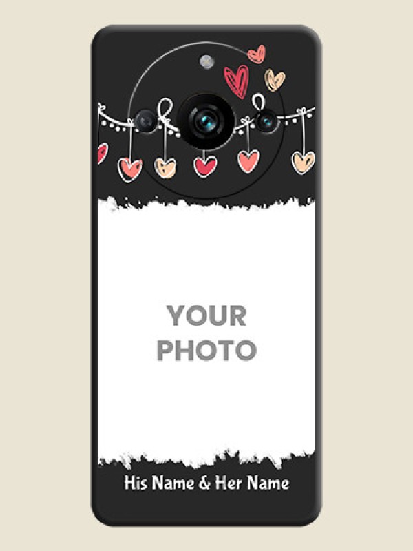 Custom Pink Love Hangings with Name on Space Black Custom Soft Matte Phone Cases - Narzo 60 Pro 5G - alternate view