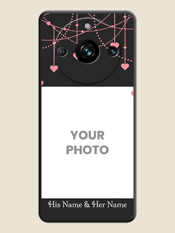 Custom Pink Love Hangings with Text on Space Black Custom Soft Matte Back Cover - Narzo 60 Pro 5G - alternate view