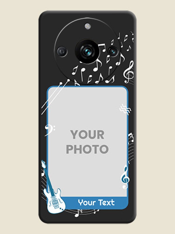 Custom Musical Theme Design with Text - Photo on Space Black Soft Matte Mobile Case - Narzo 60 Pro 5G - alternate view