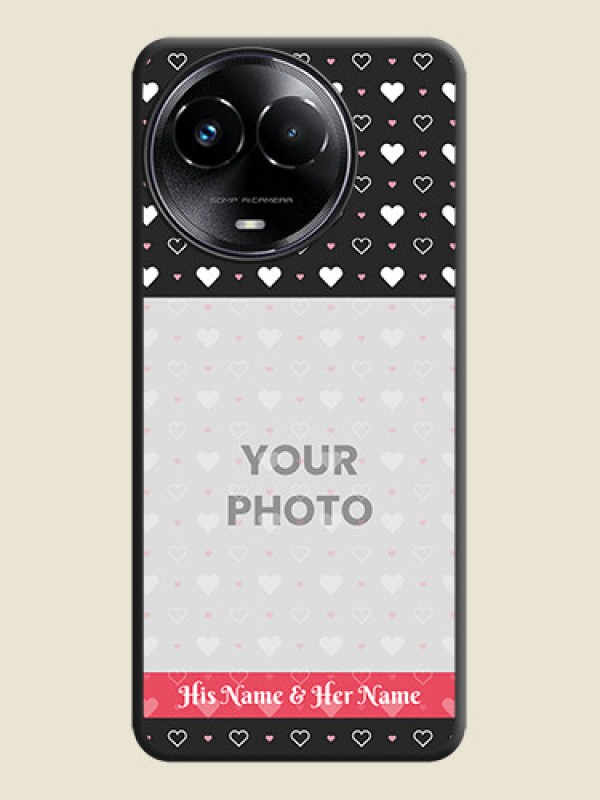Custom White Color Love Symbols with Text Design on Photo On Space Black Custom Soft Matte Mobile Back Cover - Narzo 60X 5G - alternate view