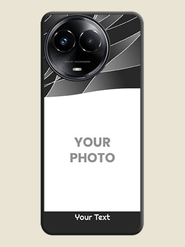 Custom Mixed Wave Lines on Photo On Space Black Custom Soft Matte Mobile Back Cover - Narzo 60X 5G - alternate view