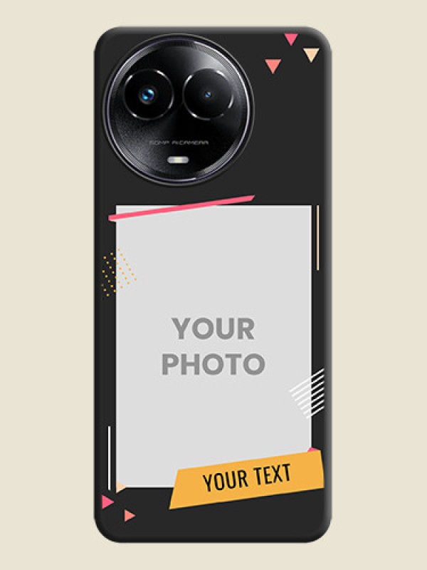 Custom Photo Frame with Triangle Small Dots on Photo On Space Black Custom Soft Matte Mobile Back Cover - Narzo 60X 5G - alternate view