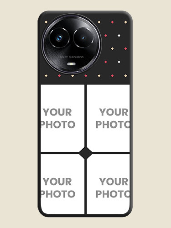 Custom Multicolor Dotted Pattern with 4 Image Holder On Space Black Custom Soft Matte Mobile Back Cover - Narzo 60X 5G - alternate view