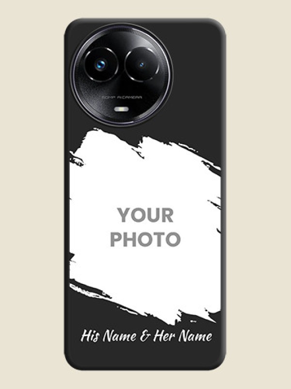Custom Grunge Brush Strokes on Photo  On Space Black Custom Soft Matte Mobile Back Cover - Narzo 60X 5G - alternate view