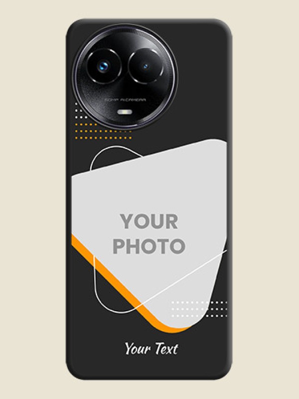 Custom Yellow Triangle on Photo On Space Black Custom Soft Matte Mobile Back Cover - Narzo 60X 5G - alternate view