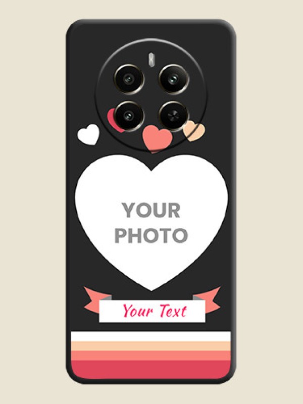 Custom Love Shaped Photo with Colorful Stripes on Personalised Space Black Soft Matte Cases - Realme Narzo 70 5G - alternate view