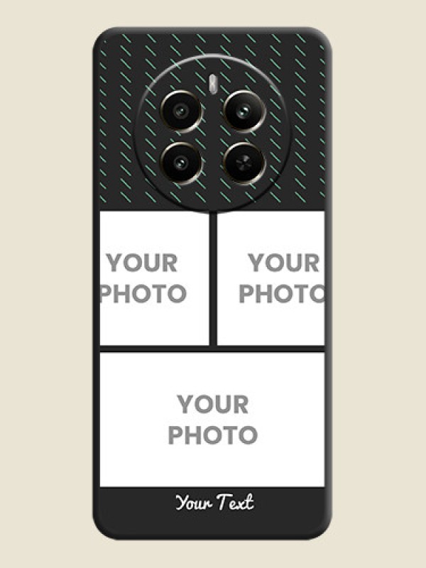 Custom Cross Dotted Pattern with 2 Image Holder on Personalised Space Black Soft Matte Cases - Realme Narzo 70 5G - alternate view