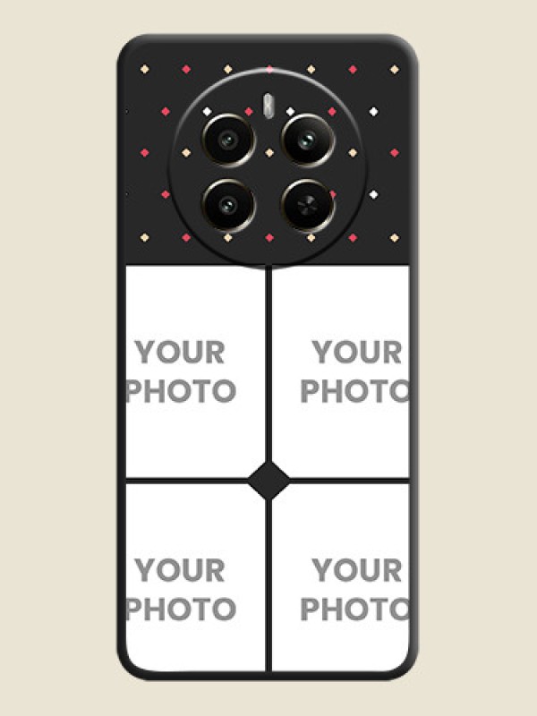 Custom Multicolor Dotted Pattern with 4 Image Holder on Space Black Custom Soft Matte Phone Cases - Realme Narzo 70 5G - alternate view