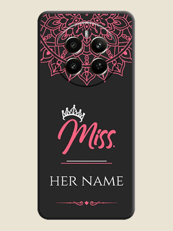Custom Mrs Name with Floral Design on Space Black Personalized Soft Matte Phone Covers - Realme Narzo 70 5G - alternate view