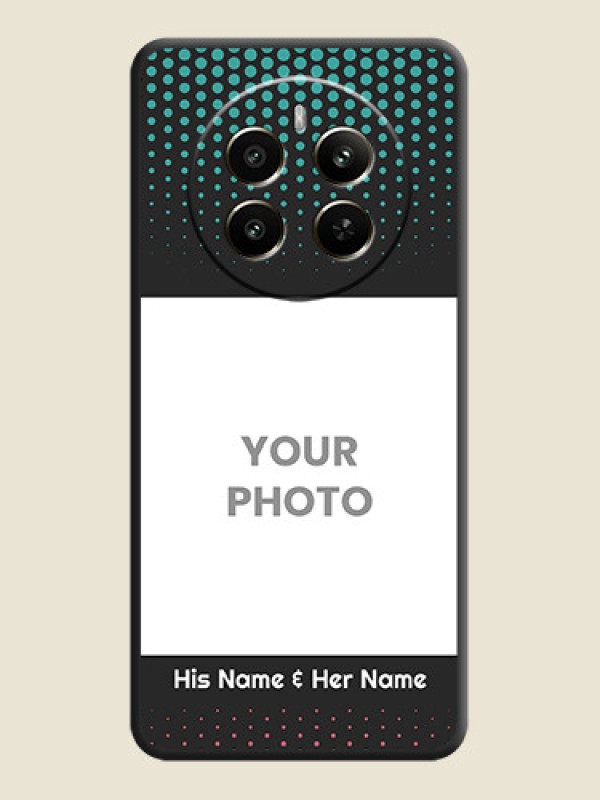 Custom Faded Dots with Grunge Photo Frame and Text on Space Black Custom Soft Matte Phone Cases - Realme Narzo 70 5G - alternate view