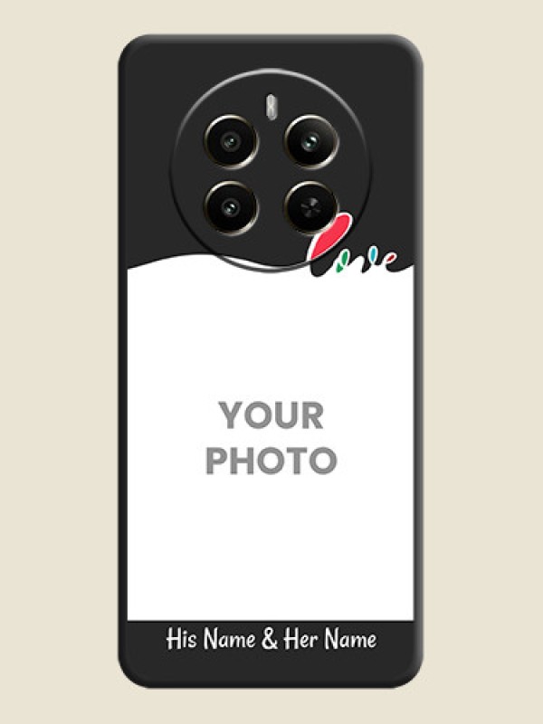 Custom Fall in Love Pattern with Picture - Photo on Space Black Soft Matte Mobile Case - Narzo 70 Pro 5G - alternate view