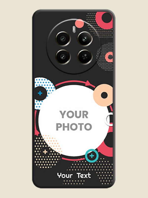 Custom Multicoloured Round Image on Personalised Space Black Soft Matte Cases - Narzo 70 Pro 5G - alternate view