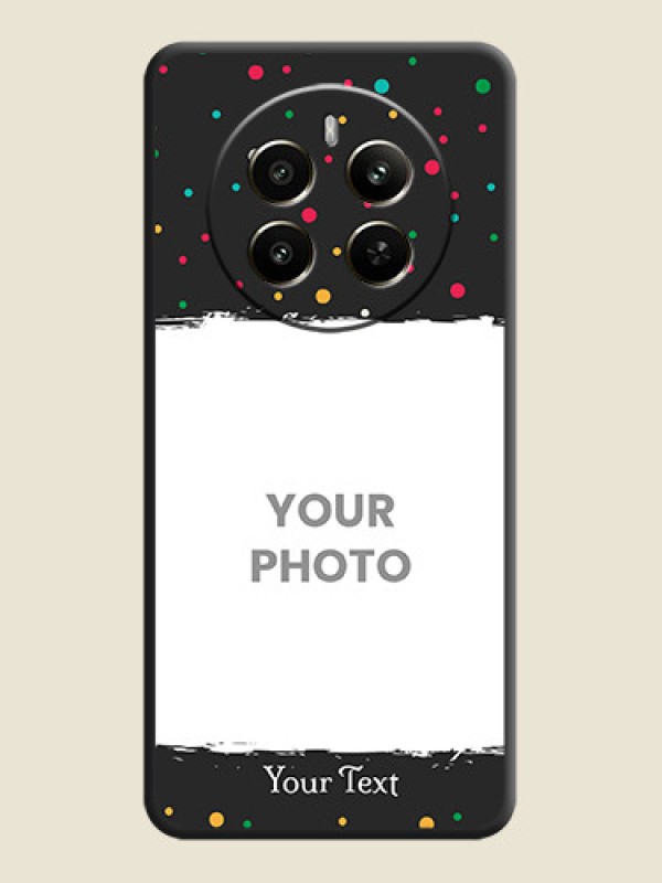 Custom Multicolor Dotted Pattern with Text on Space Black Custom Soft Matte Phone Back Cover - Narzo 70 Pro 5G - alternate view