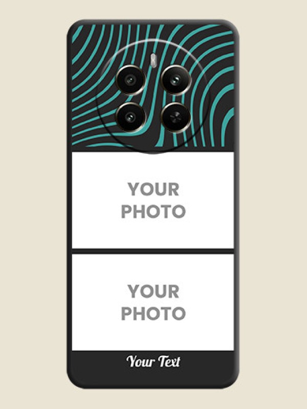 Custom Wave Pattern with 2 Image Holder on Space Black Personalized Soft Matte Phone Covers - Narzo 70 Pro 5G - alternate view