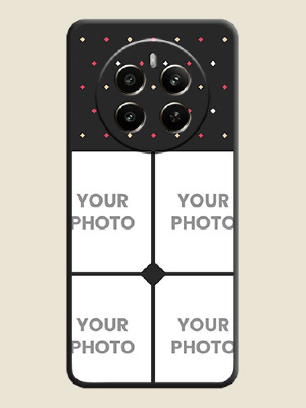 Custom Multicolor Dotted Pattern with 4 Image Holder on Space Black Custom Soft Matte Phone Cases - Narzo 70 Pro 5G - alternate view