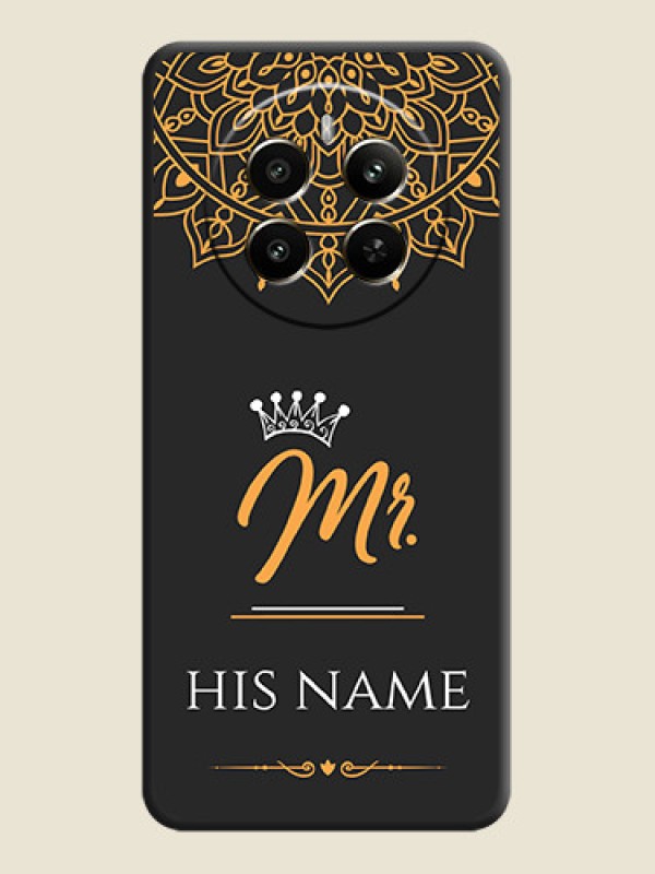 Custom Mr Name with Floral Design on Personalised Space Black Soft Matte Cases - Narzo 70 Pro 5G - alternate view