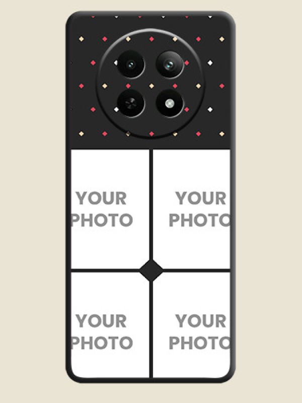 Custom Multicolor Dotted Pattern with 4 Image Holder on Space Black Custom Soft Matte Phone Cases - Realme Narzo 70X 5G - alternate view