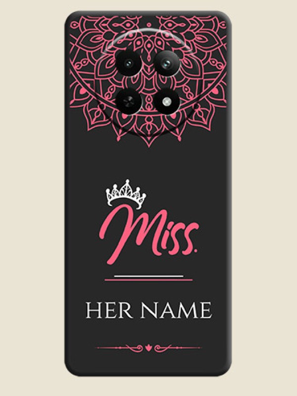 Custom Mrs Name with Floral Design on Space Black Personalized Soft Matte Phone Covers - Realme Narzo 70X 5G - alternate view